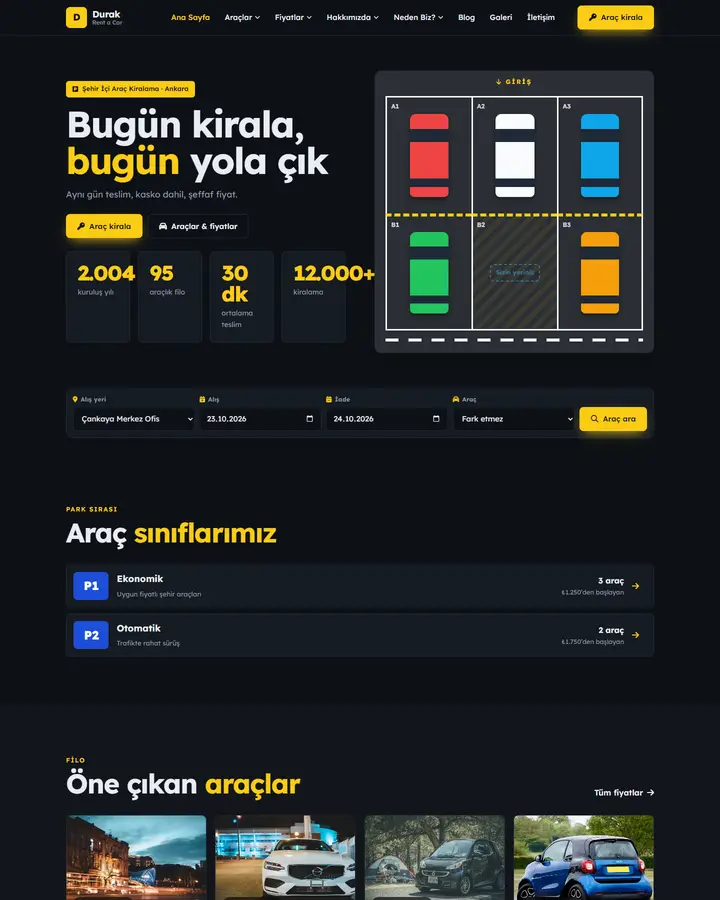 Tema 11 – Otopark tasarım önizlemesi