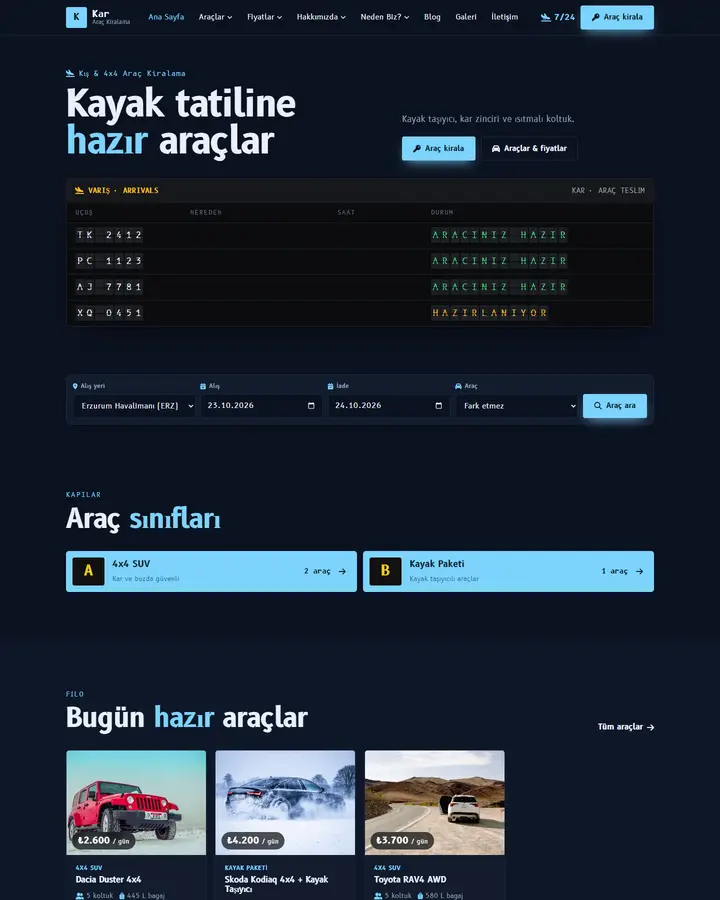Tema 24 – Varış Panosu tasarım önizlemesi